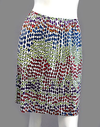 60S VANITY FAIR   FANTASTIC PRINT SLIP SKIRT